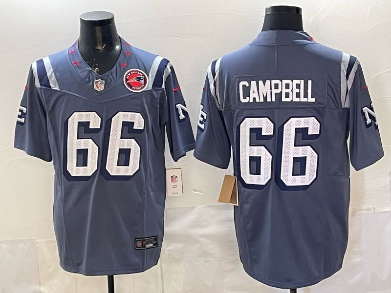 Men 2026 New England Patriots #66 Campbell Blue 5th generations Nike Limited NFL Jersey style 011